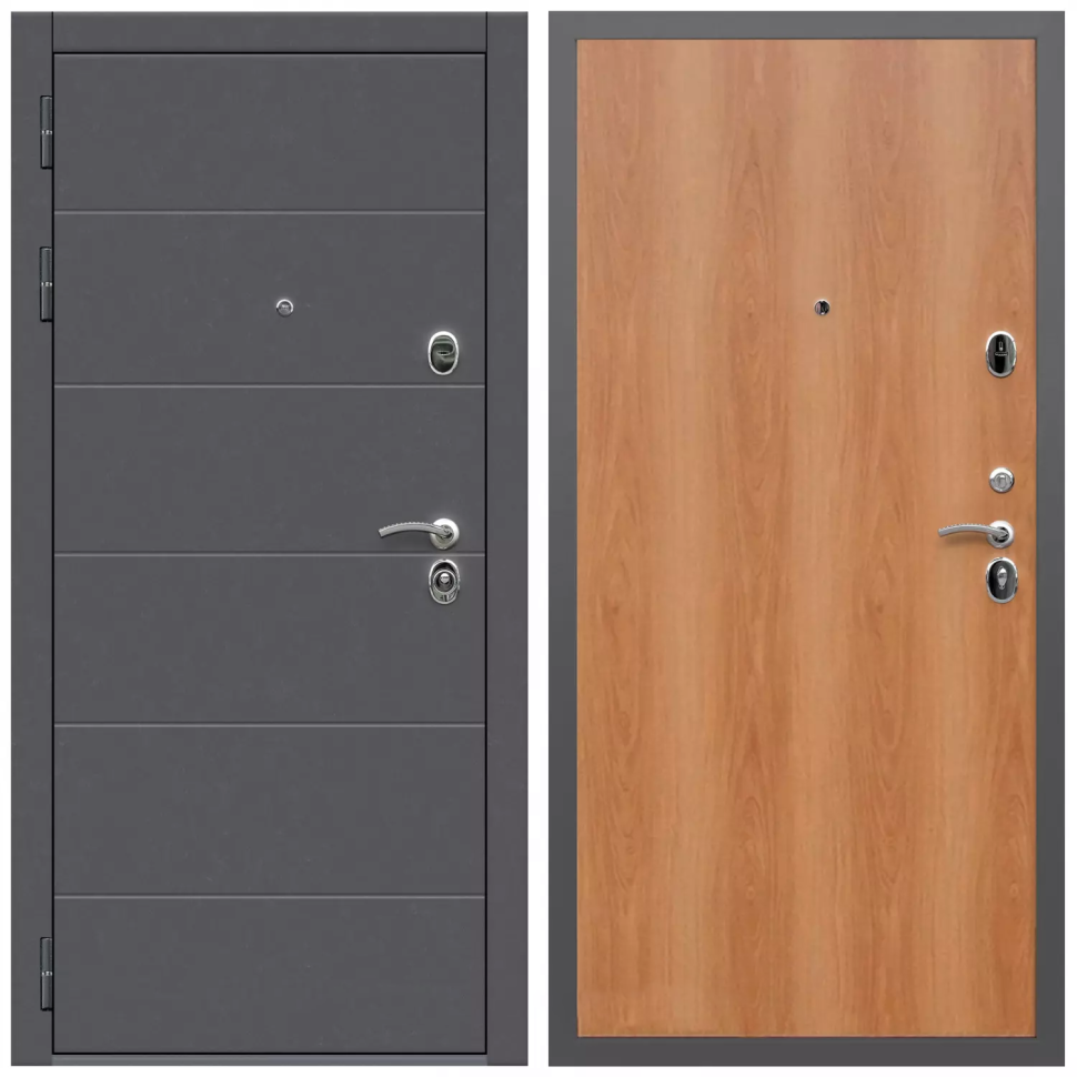 фото Дверь входная Армада Роуд / ПЭ Миланский орех МДФ панель 6 мм гладкая