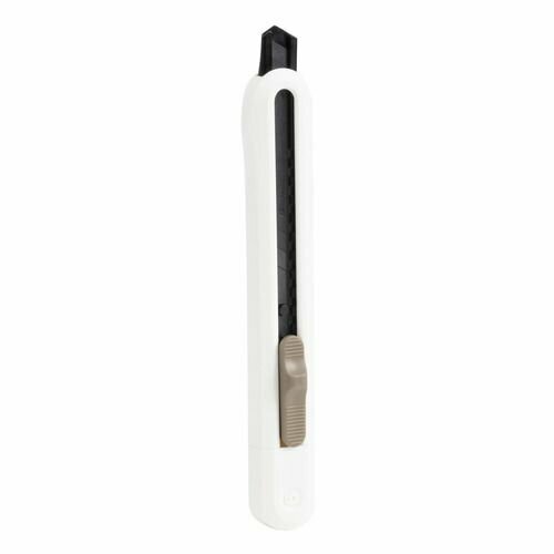 Нож канцелярский Deli ENS063-WT Nusign 9мм, сталь, белый нож канцелярский silwerhof шир лез 18мм фиксатор пластик ассорти блистер