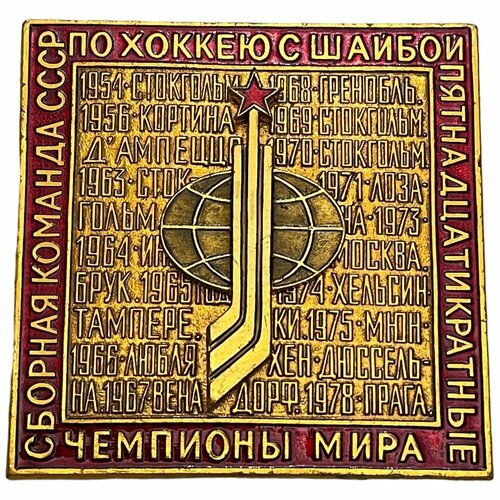 Знак Сборная команда СССР по хоккею с шайбой пятнадцатикратные чемпионы мира 1981-1990 гг.