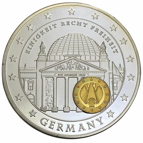 Германия, настольная медаль 10 лет экономическому и валютному союзу. Германия 2012 г.