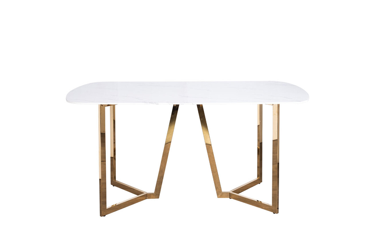 фото Стол обеденный белый/золото 47ED-20501