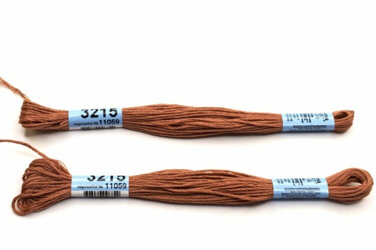 Мулине Gamma, цвет 3215 светло-коричневый, хлопок, 8м, 1шт