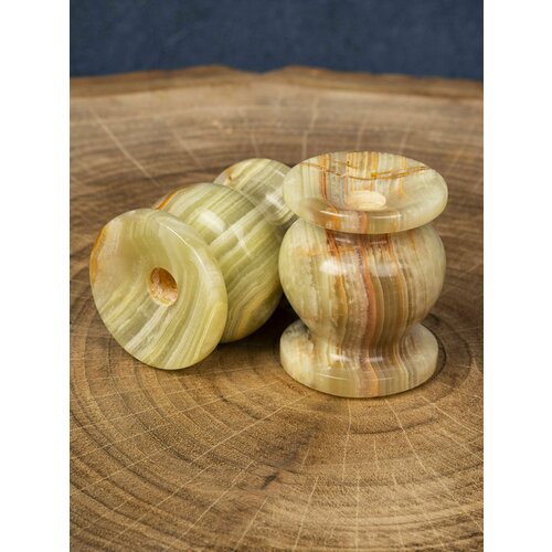 Подсвечник декоративный из оникса 3,7 х 4,8 (набор 2 штуки)