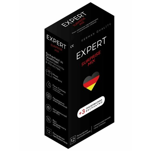 EXPERT Презервативы Surprise Mix 12 + 3 шт, микс