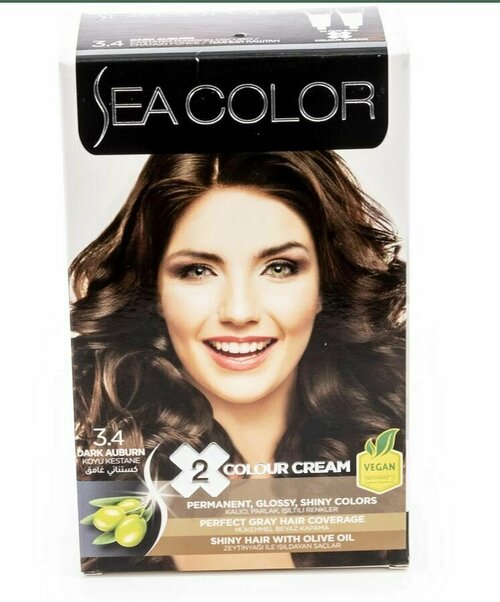 SEA COLOR Набор для окрашивания волос HAIR DYE KIT 3.4 Темный каштан