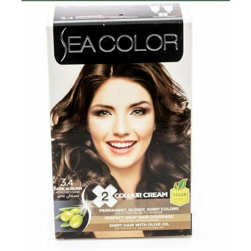 SEA COLOR Набор для окрашивания волос HAIR DYE KIT 3.4 Темный каштан