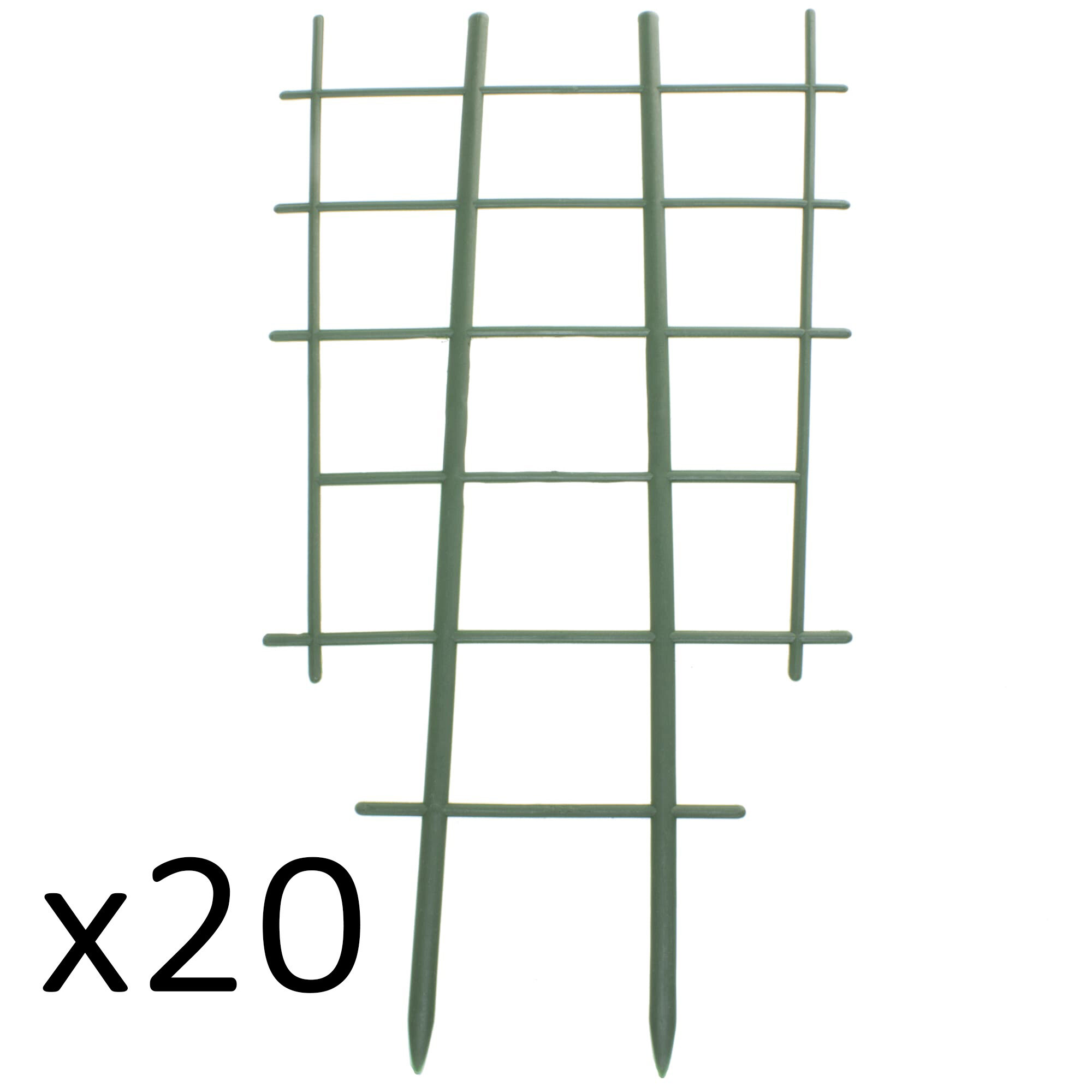 Набор шпалер 20 штук. Опора для растений h=46 см (шпалера), зеленый пластик