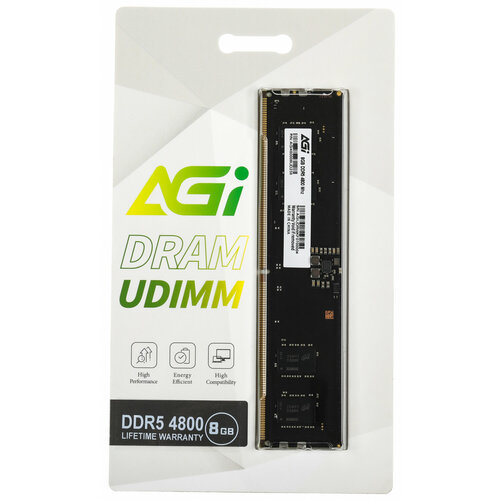 AGI Память DDR5 8GB 4800MHz AGi AGI480008UD238 RTL PC5-38400 CL40 DIMM 288-pin 11В single rank Ret 330000₽