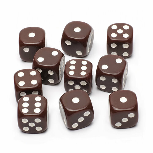 Набор кубиков Stuff-Pro Dice STUFF-PRO d6 (10 шт, 16мм, стандарт) кофейные