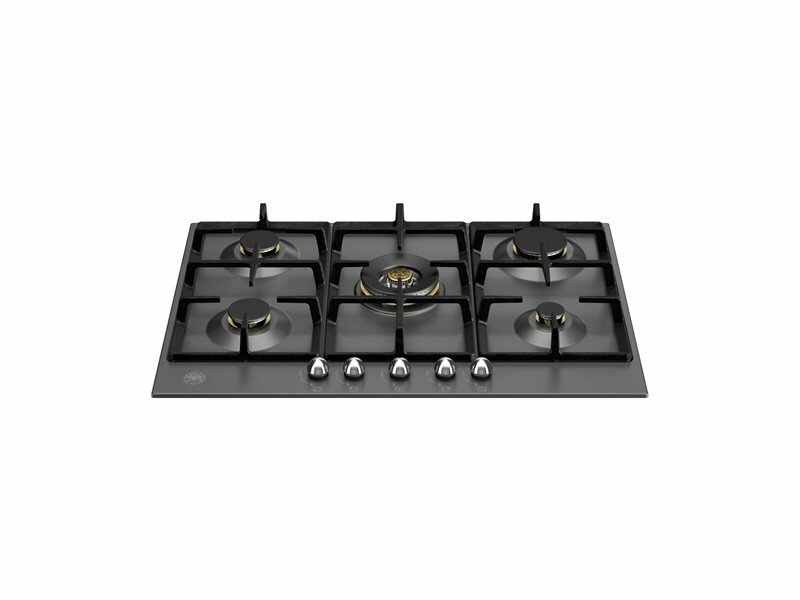 фото P755CHERNE Встраиваемая газовая варочная панель Bertazzoni, 75 см Черный матовый