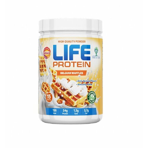 LIFE Protein 450 gr, 15 порции(й), бельгийские вафли life protein 450 gr 15 порции й клубника банан