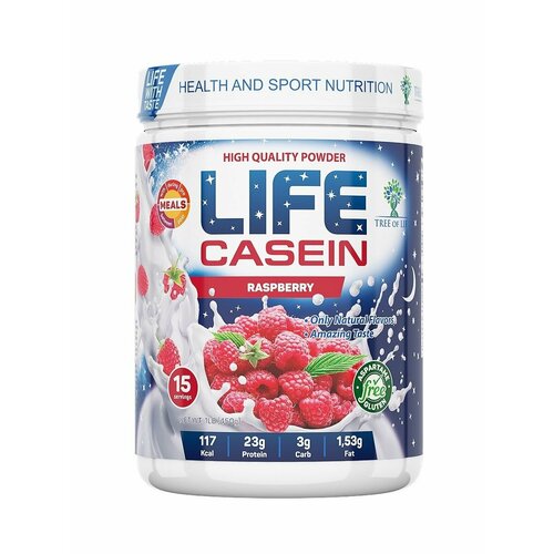 Life Casein 450 gr, 15 порции(й), малина life protein 450 gr 15 порции й папайя и питайя