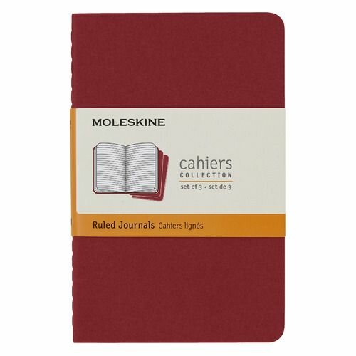 Блокнот Moleskine Cahier Journal, 64стр, в линейку, клюквенный [ch111]