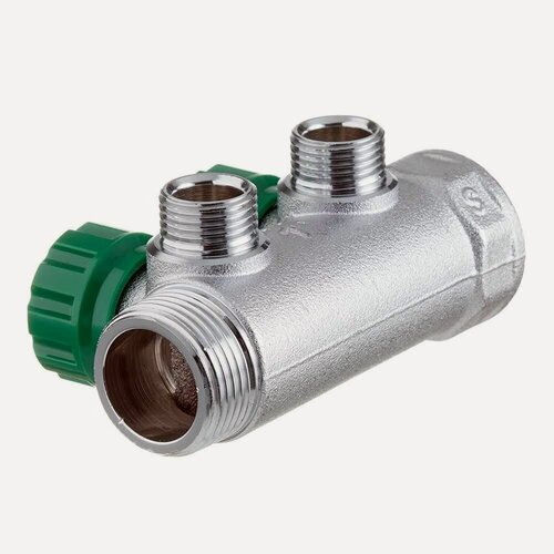 Изображение товара Коллектор регулирующий на 2 отвода 3/4 x 1/2 для водоснабжения и отопления ZEISSLER ZSc.401.0502NF