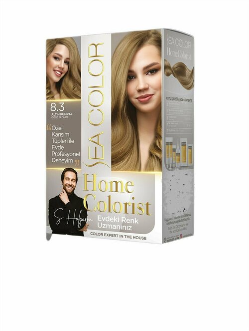 SEA COLOR Набор для окрашивания волос HOME COLORIST HAIR DYE KIT 8.3 Золотая блондин