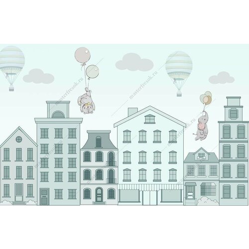 Фотообои С детскими домиками 275x423 (ВхШ), бесшовные, флизелиновые, MasterFresok арт 12-851