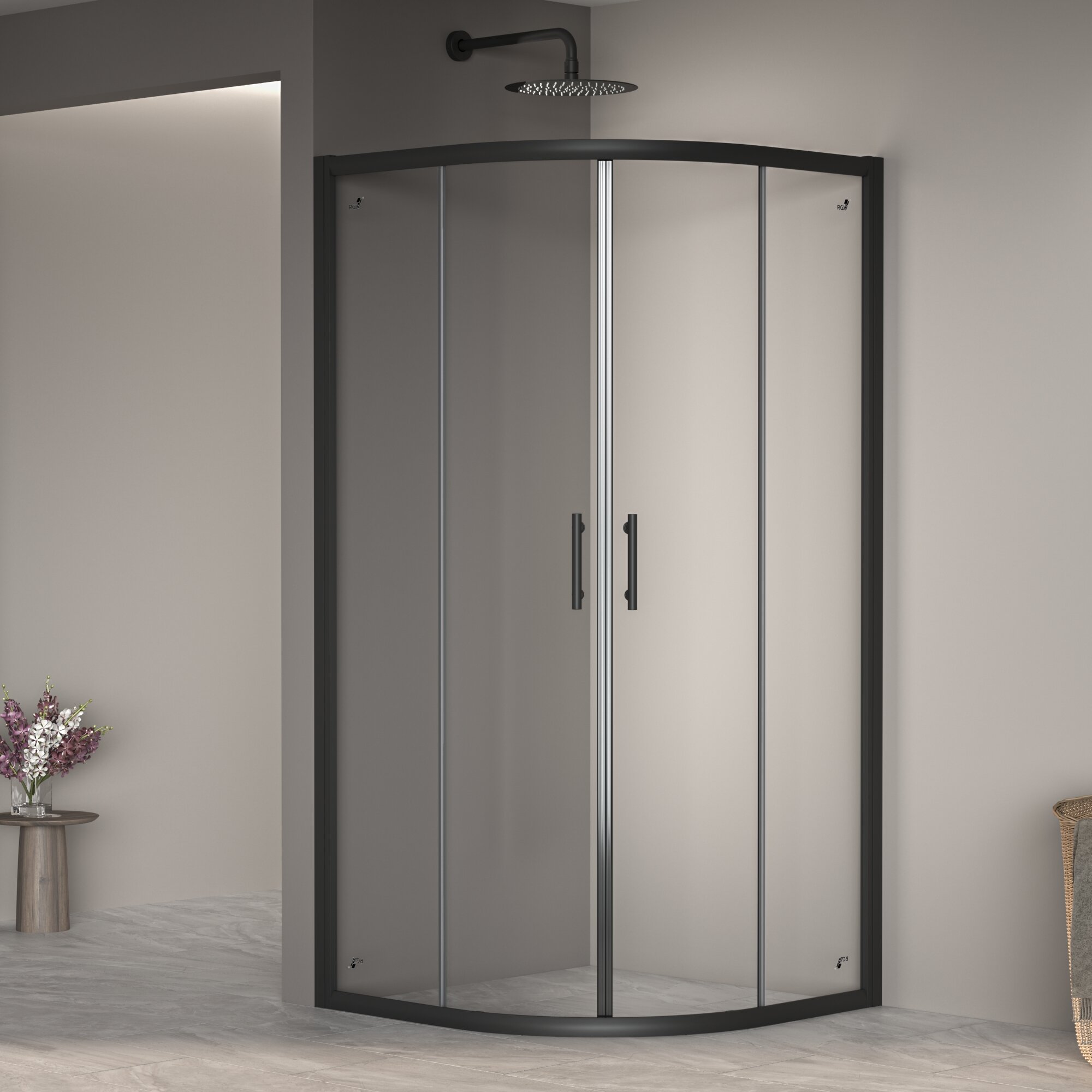 фото Душевой уголок RGW Passage 80x80 PA-51B стекло прозрачное, профиль черный