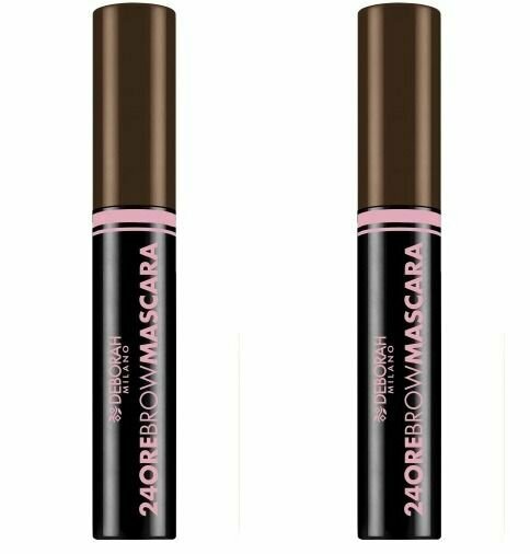 Тушь для бровей, Deborah Milano, 24 Ore Brow Mascara, тон 02 брюнет, 9 мл, 2 шт