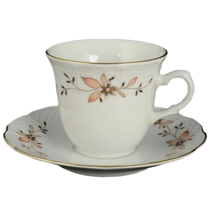 фото Чайная пара 220 мл 1 шт высокая Thun "Менуэт /Цветочное пробуждение" / 242498