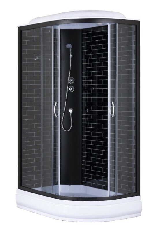 фото Душевая кабина Loranto CS-66120-20L GB 120*80*215 чёрный, кирпичный узор