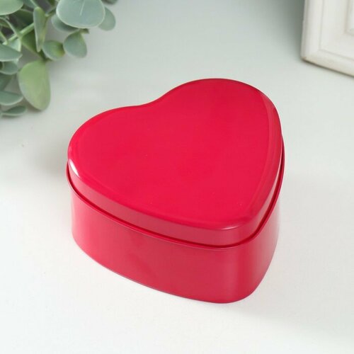 Шкатулка металл под свечу Сердце Глянец фуксия 95х9х45 см 243₽