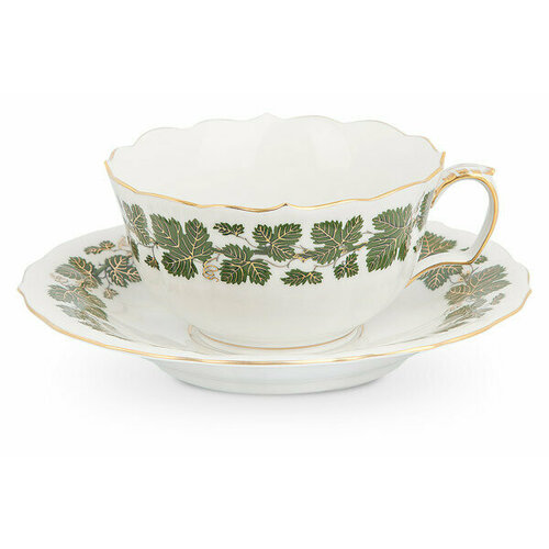 Чашка чайная с блюдцем Meissen 200мл Виноградная лоза с золотом 128500₽