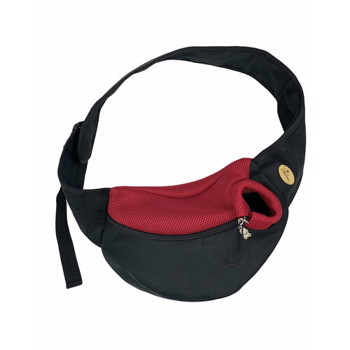 Слинг для животных Melenni Эконом XS черный/красная сетка, 33Х19Х9, см; Вес: 220 гр.