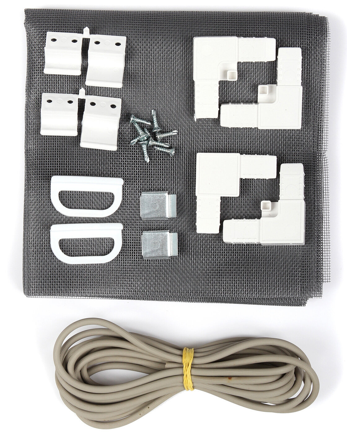 фото Москитная сетка на окна, от насекомых, 1.6х0.75м, набор для ремонта и крепления, Фибергласс, серая