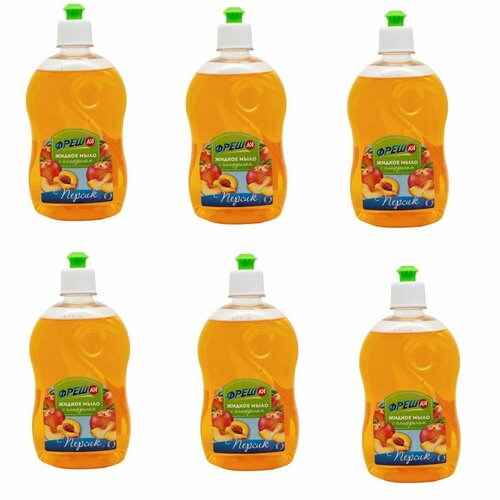 Фрешка Жидкое мыло Персик с глицерином, 500 мл - 6 шт