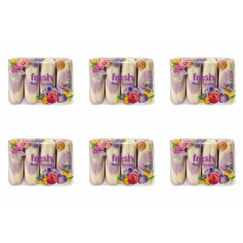 Эфко Косметик Крем-мыло Fresh, Райский сад, 4 х75 г/уп, 6 уп
