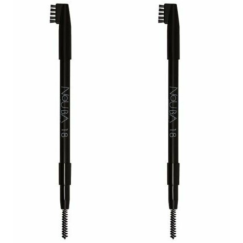 Карандаш для бровей, NoUBA, Eyebrow Pencil with applicator, тон 18 светло-коричневый, 1,1 г, 2 шт