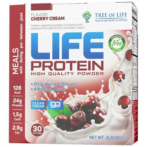 tree of life life protein 907 гр каталонский крем Tree of Life Life Protein 907 гр (вишневое мороженое)