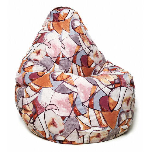 Пуф Кресло груша XL Велюр с принтом Fleur Dimrose