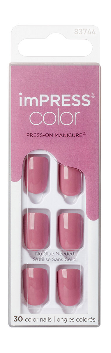 Твердый лак для ногтей короткой длины Kiss Impress Color Press-On Manicure False Nails