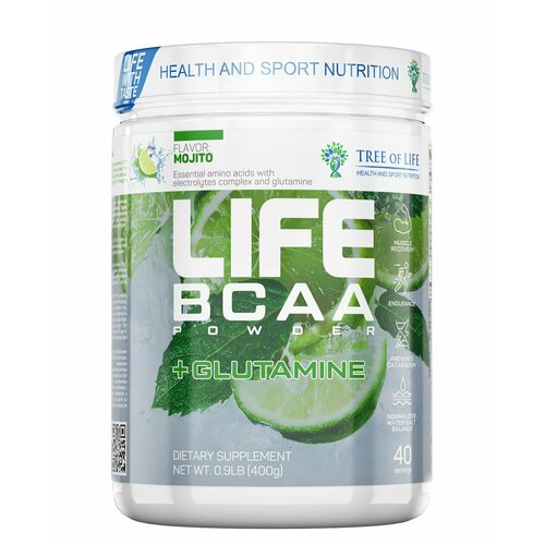 фото Tree of life life bcaa powder + glutamine 400 гр (мохито)