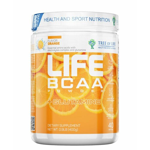 фото Tree of life life bcaa powder + glutamine 400 гр (апельсин)