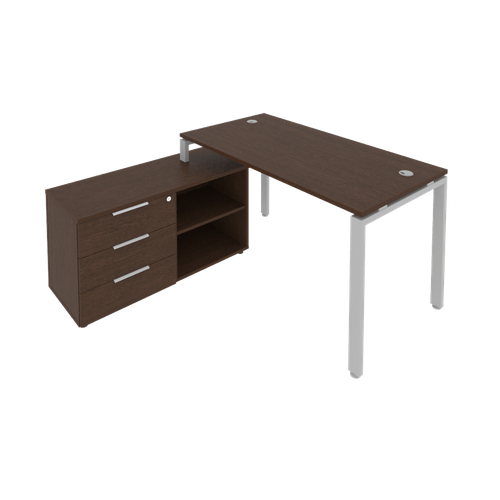 Бенч-система с опорной тумбой левая Metal system Б. РС-СТС-2.3 Л Венге 1500х1520х750