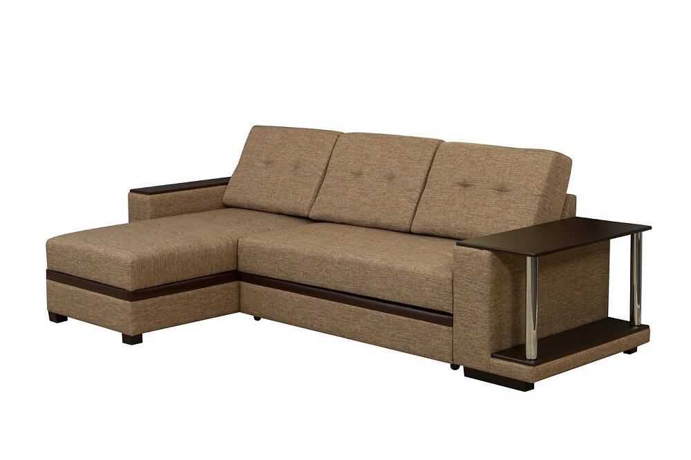 фото Угловой диван Вольберг оранжевый, механизм Дельфин