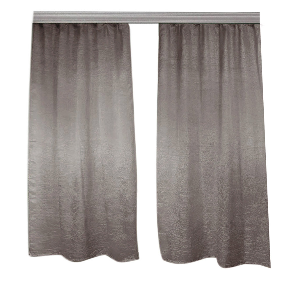 Штора тафта темно серая 135х260 см Casa Conforte Тергалет  2 шт    6178691 