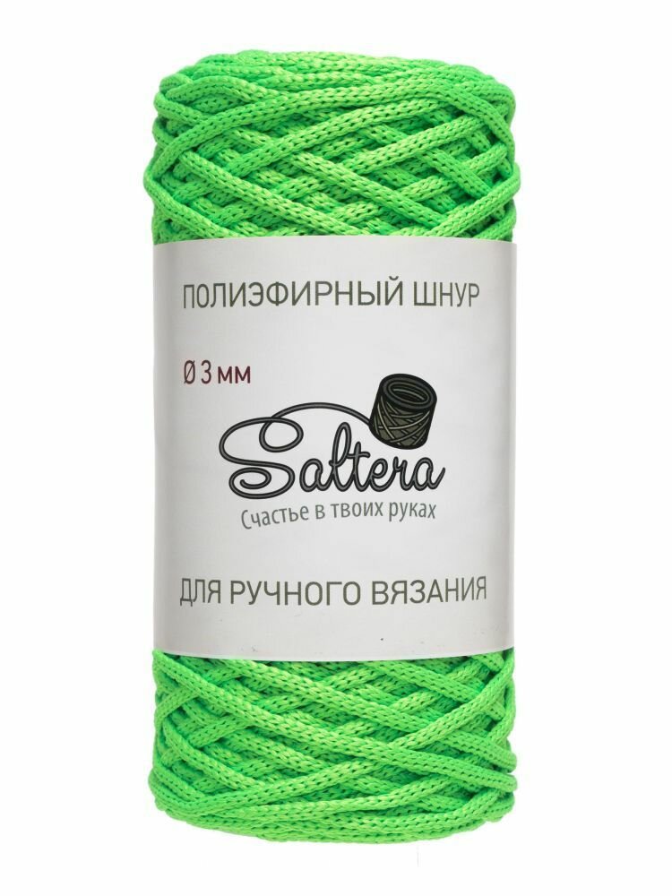 Пряжа SALTERA Шнур полиэфирный, яр. зеленый - 134, 100% полиэфир, 1 моток, 200 г, 100 м.