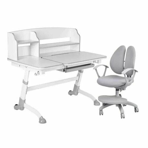 Комплект FunDesk парта Amare II Grey + кресло Fresco Grey