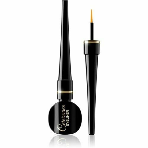 Водостойкая подводка для глаз, Eveline Cosmetics Vinyl black, Celebrities Eyeliner eveline cosmetics подводка для глаз celebrities eyeliner оттенок черный