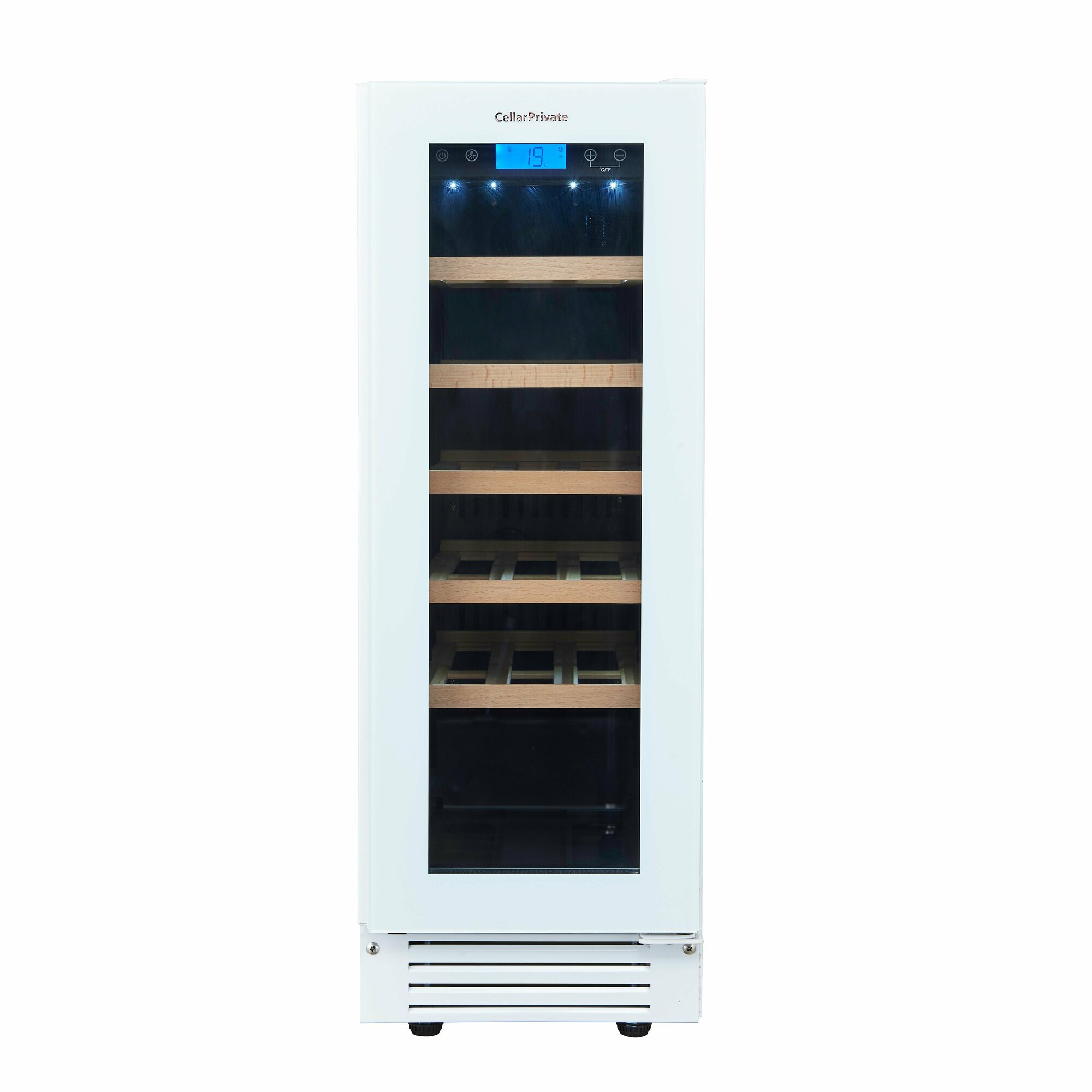 Винный шкаф Cellar Private CP020-1TWH встраиваемый однотемпературный скрытая ручка 20бут белый.