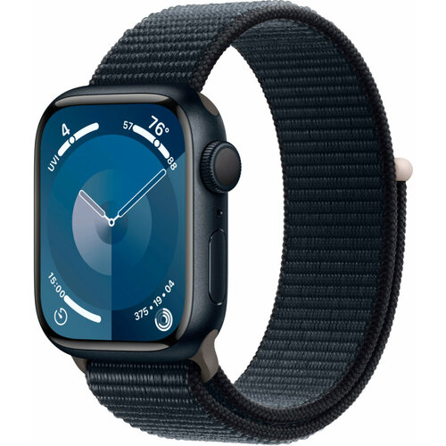 Apple Watch Series 9 41 мм корпус из алюминия Midnight тканевая спортивная петля Midnight 4159000₽