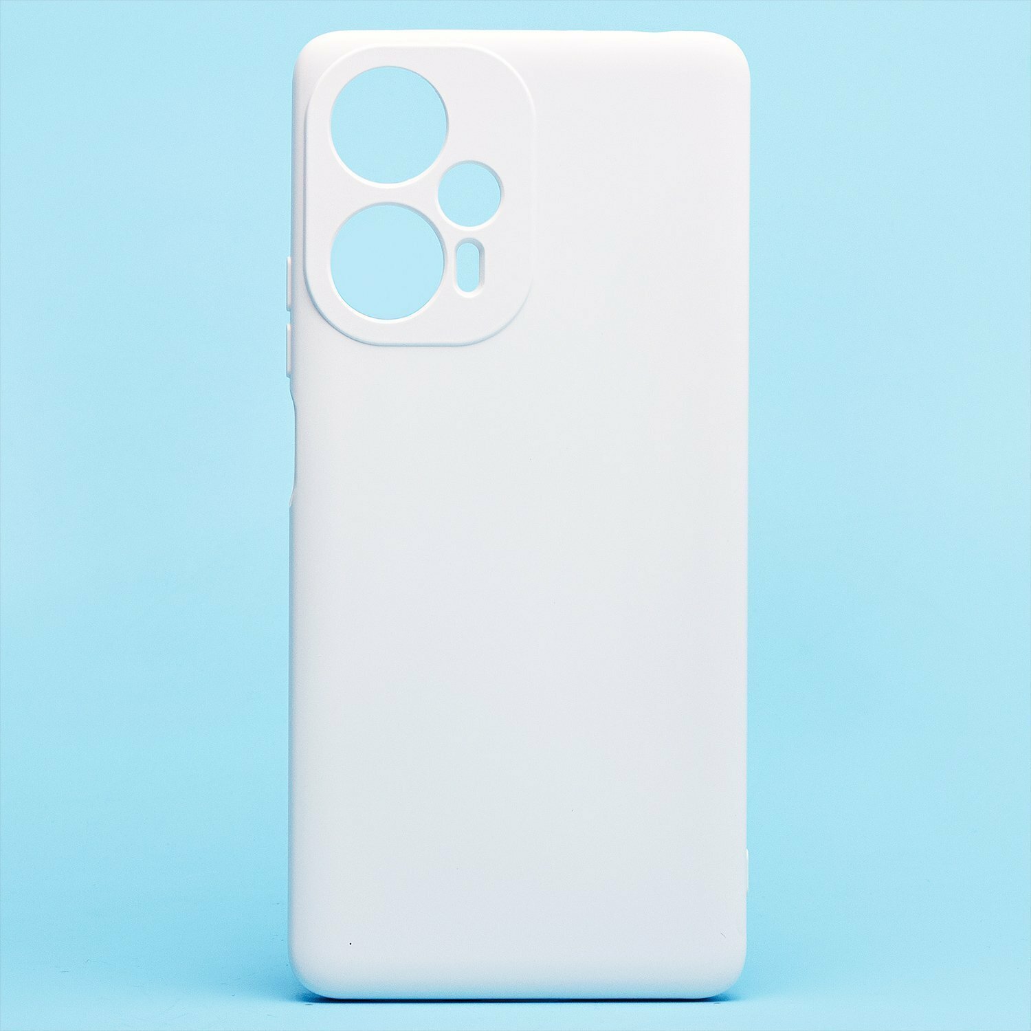 фото Однотонный силиконовый чехол для Poco F5 / с soft touch покрытием / белый