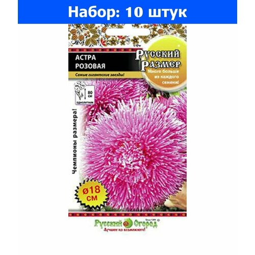 Астра Русский размер Розовая 0,2г Одн 80см (НК) - 10 пачек семян душистый горошек русский размер малиново красный 6шт одн 200см нк 10 пачек семян