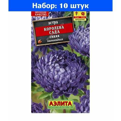 Астра Королева Сада синяя пионовидная 0.2г Одн 70см (Аэлита) - 10 пачек семян