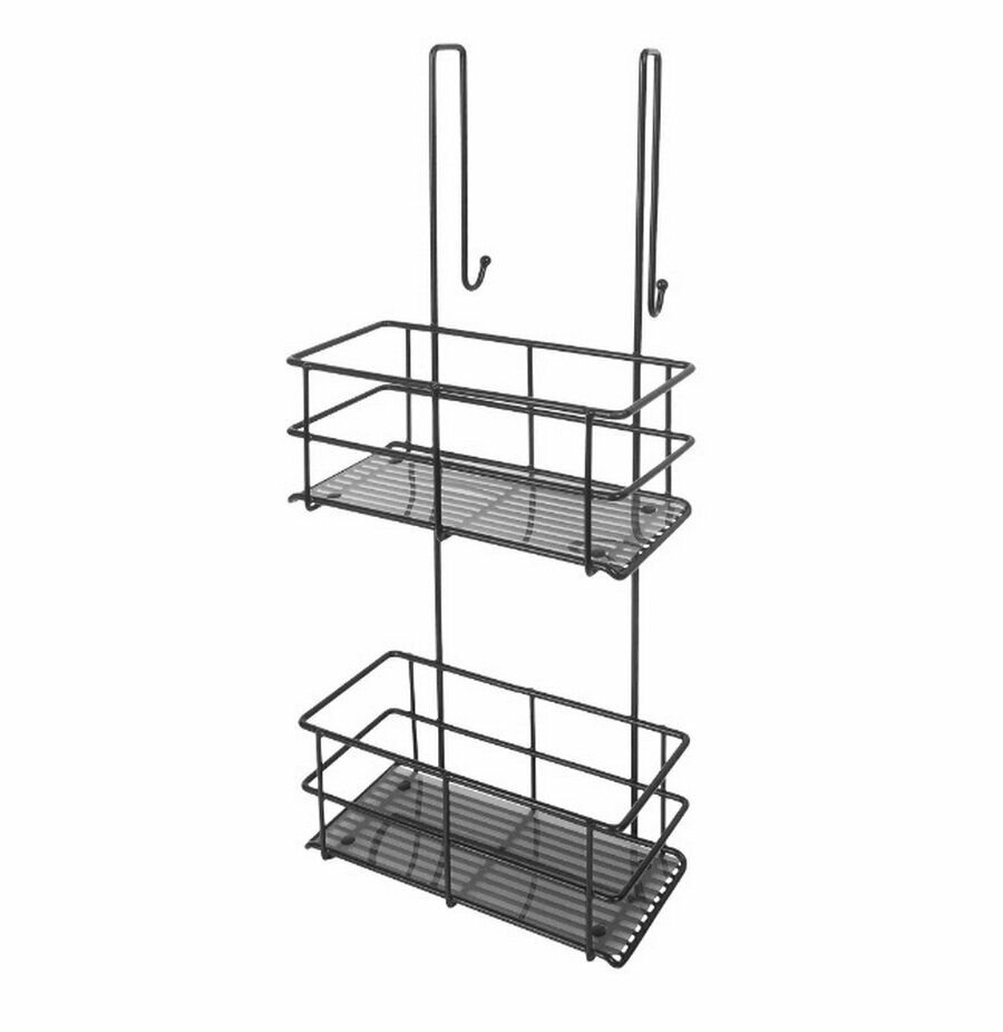 Полка CADDY 2 яруса на душ. кабину 25,2х18х59см, металл/черный SWR-1006-02-BLK