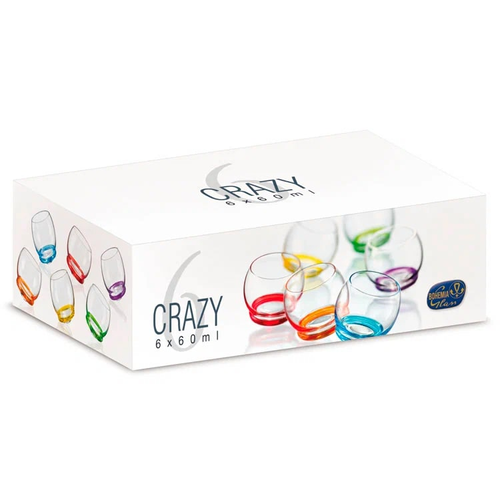 Набор стопок для водки Crystal Bohemia Crazy, 60мл х 6шт