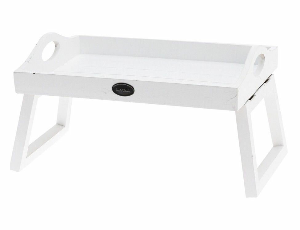 Поднос-столик для завтрака LIVING, деревянный, белый, 30х20х18 см, Koopman International HZ1930530